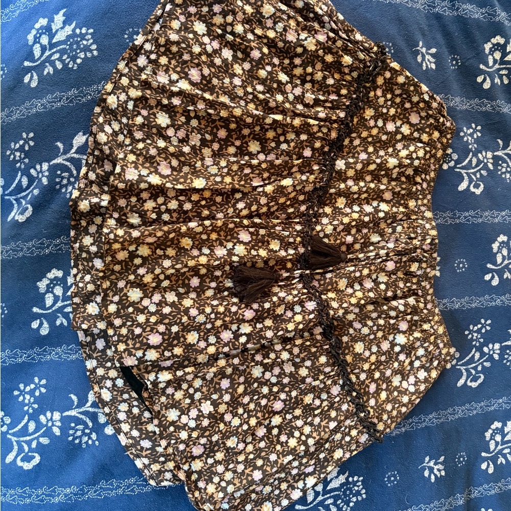 Spell & The Gypsy Brown Tiered Mini Skirt